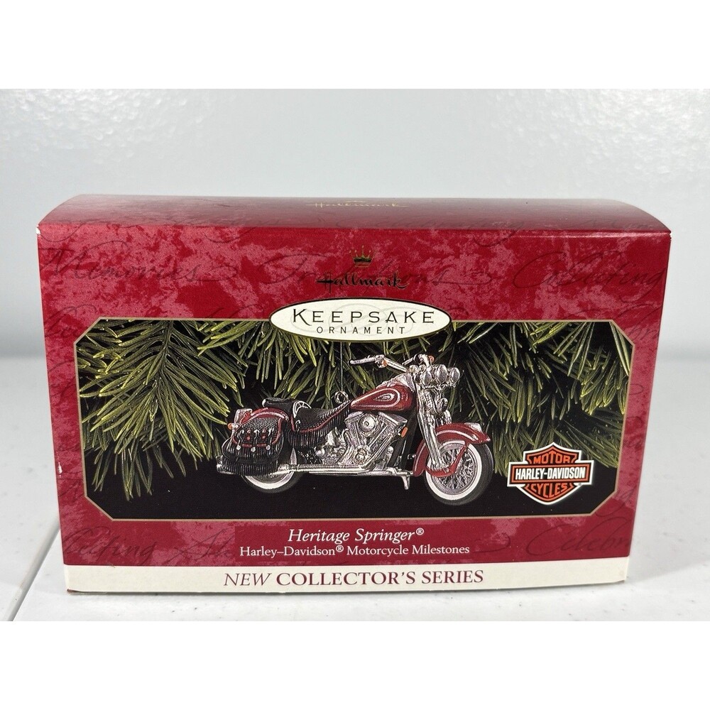 Hallmark Keepsake Harley Davidson Heritage Springer Motorcycle Ornament 1999 NEW